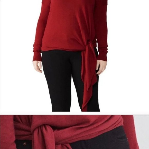 NWOT Unviersal standard Arenal tie burgundy tie sweater - Picture 10 of 12